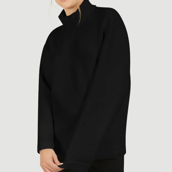 FIG Verona Long Top Scuba Lux™️ Black Pullover Roll Cowl Neckline Size XL - Picture 2 of 7